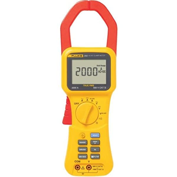 Fluke 355 Amperímetro True RMS, 2000A AC/DC, conductores hasta 58mm, mide voltaje, frecuencia y resistencia