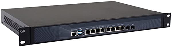 PARTAKER 1U Firewall Red Dispositivo De Seguridad Intel Celeron 3855U 10 Puertos 8 Intel 82583V Gigabit Ethernet 2 Intel Óptico Sfp R7 (8Gb Ram 128G Ssd 500G Hdd) R7-3855U-8G128G500G