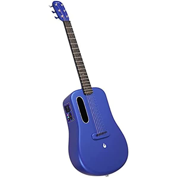 LAVA ME 3 SmartGuitar Guitarra Acústica de Fibra de Carbono con Afinador, Funciones de Grabación y Ritmo, Múltiples Efectos, Ideal para Principiantes Adultos, Guitarra de Viaje para Diestros (Space Bag Azul de 38 Pulgadas)