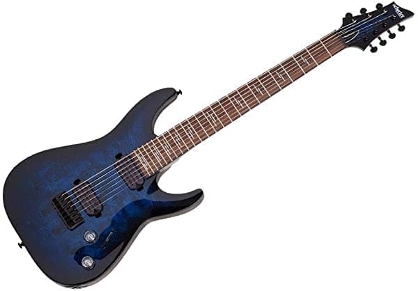 Schecter Omen Elite-7 Guitarra Eléctrica - See Thru Blue Burst 2458