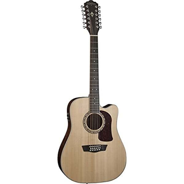 Washburn Heritage Series - HD10SCE12 Guitarra Electroacústica Cutaway Dreadnought de 12 Cuerdas Natural