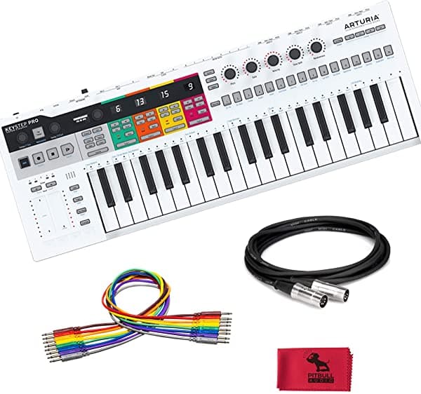 PitbullAudio Arturia KeyStep Pro Controlador y Secuenciador de 37 Teclas Bundle con Cables