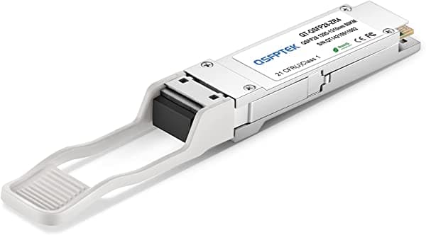QSFPTEK QT-QSFP28-ZR4: Módulo óptico 100GBASE-ZR4, QSFP28, 1310nm, 80km, LC SMF, compatible con Juniper Networks