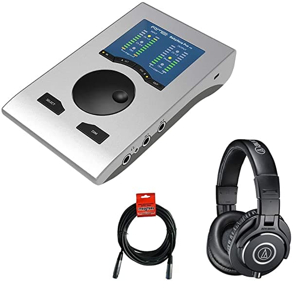 RME Babyface Pro FS Interfaz de Audio 24 Canales 192kHz USB con Auriculares Audio-Technica ATH-M40x y Cable XLR Bundle