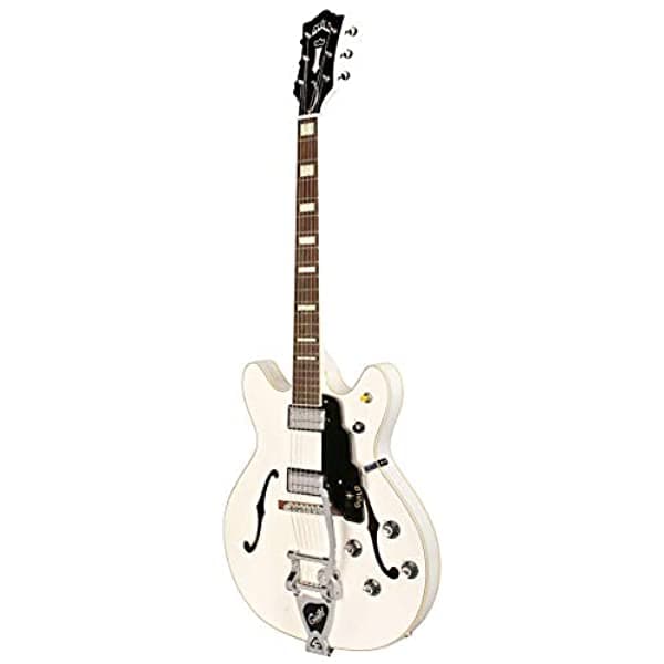 Guild Guitarras Starfire V Semi-Hollow Body Guitarra Eléctrica Snowcrest Blanco Doble Corte Con Trémolo Newark St. Collection Con Estuche Rígido 379-2205-826
