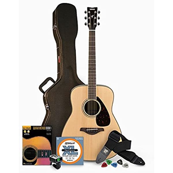 Yamaha FG830 - Guitarra Acústica Color Natural con Estuche Rígido y Paquete de Accesorios