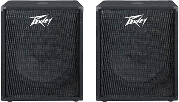 Peavey Pv 118 400 Watt 18 Inch Compact Vented Heavy Duty Pro Subwoofer (2 Pack) PV00573840K2