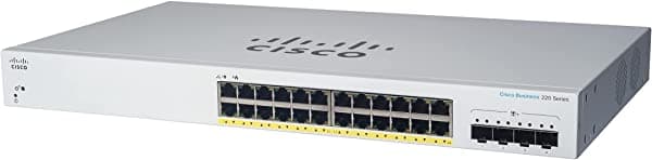 Cisco Designed Switch Inteligente Business Cbs220-24Fp-4X | 24 Puertos Ge | Poe Completo | 4X10G Sfp+ | Garantía Limitada De Hardware De 3 Años (Cbs220-24Fp-4X-Na)