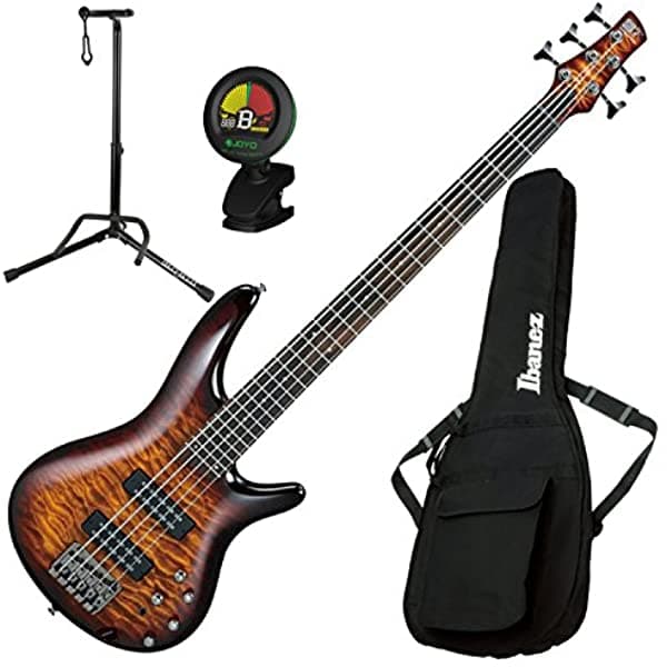 Ibanez SR405EQM SR Dragon Eye Burst Bajo Eléctrico de 5 Cuerdas con Funda, Soporte y Afinador SR405EQMDEB BUNDLE
