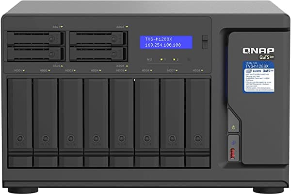 Qnap Tvs-H1288X-W1250-16G Nas Multimedia De Alta Velocidad Con Cpu Intel Xeon W-1250 Y Dos Puertos De 10Gbe