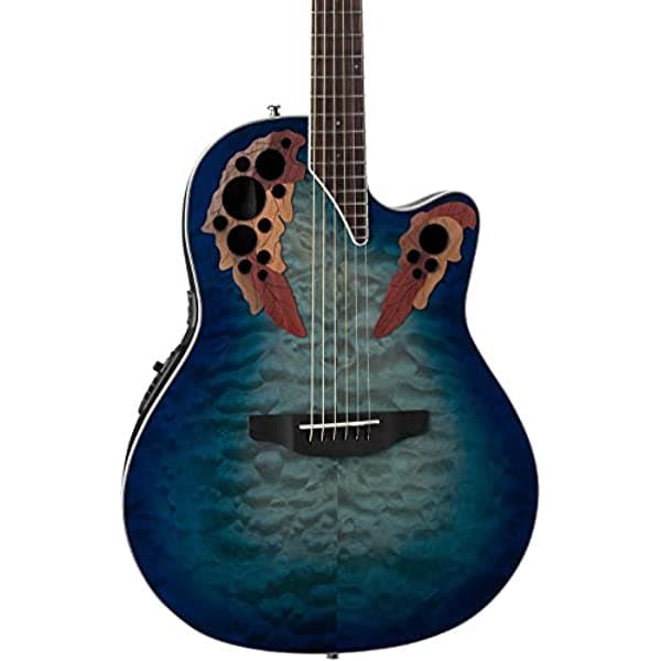 Unknown Ovation Celebrity Collection - Guitarra Electroacústica de 6 Cuerdas para Diestros Regal A Natural Acolchado Súper Poco Profundo (CE48P-RG)