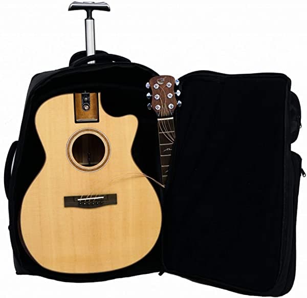 Journey instrumentos Solid Sitka - Guitarra De Viaje Ff412C Traveler Acústica Y Eléctrica Plegable Gran Auditorio Guitarra - Funda Portátil Mochila