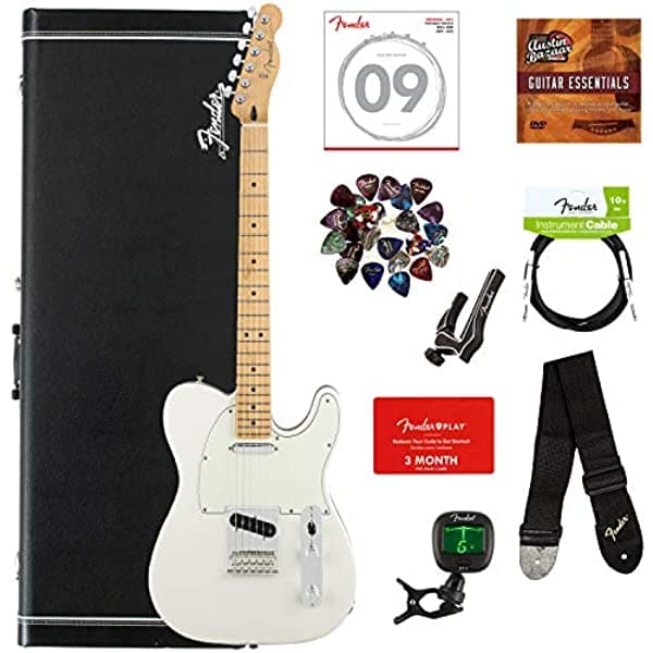 Fender - Set De Guitarra Fender Player Series Tele/Jaguar/Jazz Bundles Con Estuche Rígido Blanco Polar AUS-0145212515-COMBO-DLX