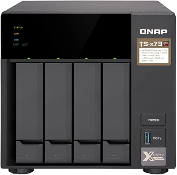 Qnap Ts-673-8G-Us 6-Bay Nas/Iscsi Ip-San Amd R Series Quad-Core 2.1Ghz 8Gb Ram 10G-Ready TS-473-8G-US