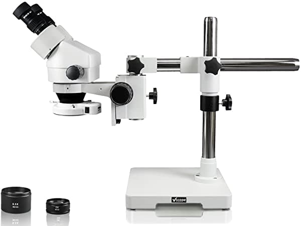 Vision Scientific Vs-3Ez-Ifr07 - Microscopio Estéreo Binocular De Zoom Trinocular De 10 X Wf | 0.7X-4.5X Zom Aumento De 3.5X-90X Lente Auxiliar 0.5X Y 2X