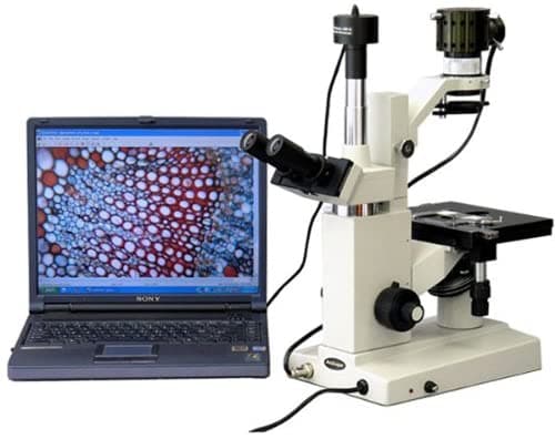 AmScope Inverted Tissue Culture Microscopio 40X-640X + 8Mp Camara IN200TA-8M