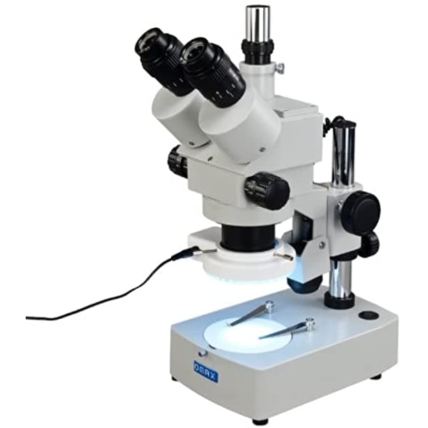 Omax 3.5X-90X Zoom Trinocular Stereo Microscopio Dual Illmination Sistema Y Additional 144 Led Ring Luz V434B-L144S