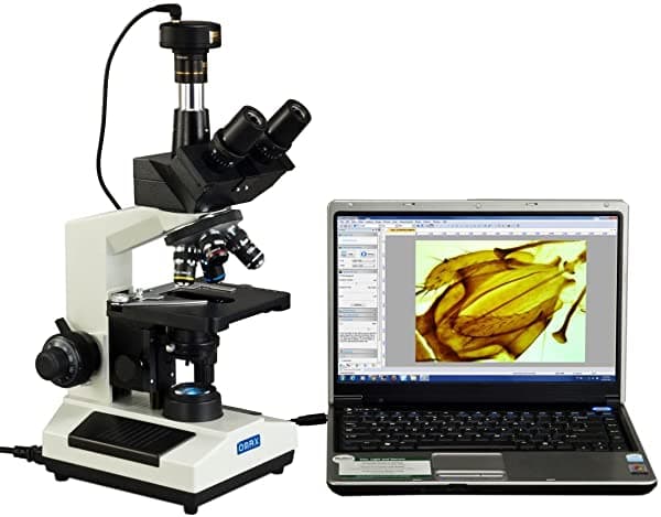 OMAX 40X-2500X Microscopio Trinocular Compuesto LED de Laboratorio con Cámara Digital de 5 MP M837ZL-C50U