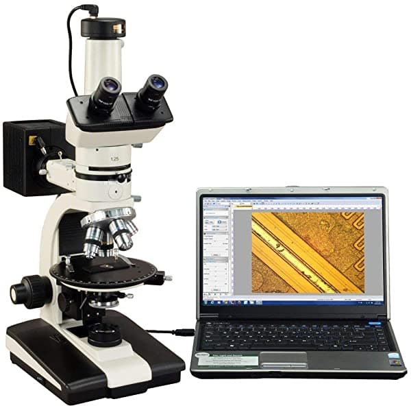 OMAX 50X-787.5X Microscopio Trinocular de Polarización Petrográfico para Minerales con Lente de Bertrand y Cámara de 10 MP K83PTR-C100U