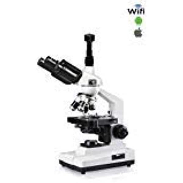 Vision Scientific Trinocular Compound Microscopio 10X Wf Eyepieces 40X-1000X Magnification Led Illumination 1.25 Na Abbe Condenser Mechanical Stage 5Mp Wifi Digital Eyepiece Camara VME0007-TT-100-LD-5NS-WH