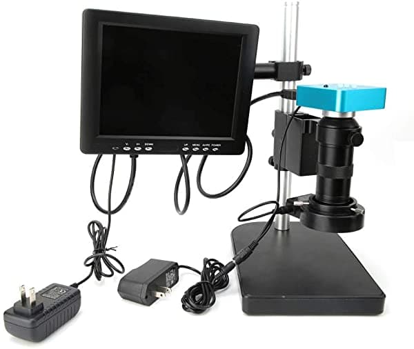 Pokerty Microscopio Industrial 34Mp Hdmi Hd Usb Digital Industria Vídeo Microscopio Cámara Hdmi Lcd Monitor Set Industrial Cmos Cámara (Enchufe De Ee.Uu.)