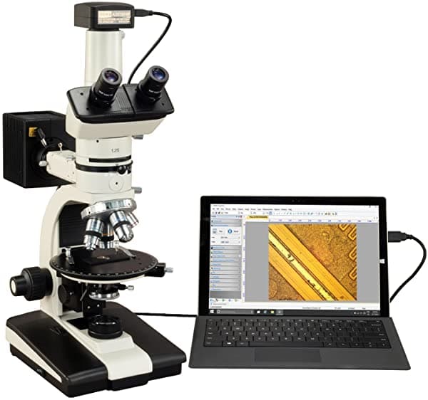 OMAX 50X-787.5X USB 3.0 14 MP Microscopio Trinocular de Polarización Petrográfico para minerales con lente de Bertrand K83PTR-C140U3