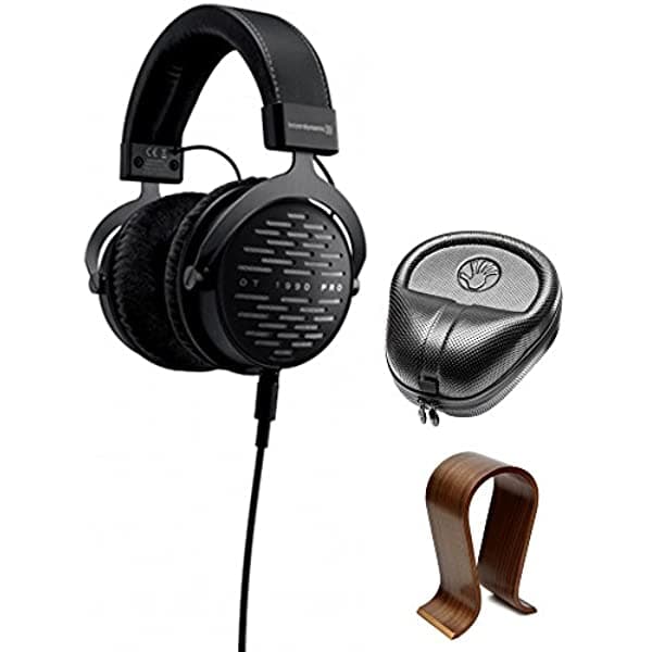 Beyerdynamic DT 1990 Pro Auriculares de Estudio con estuche rígido Slappa Hardbody Pro de tamaño completo negro y soporte universal para auriculares E9BEYDT1990