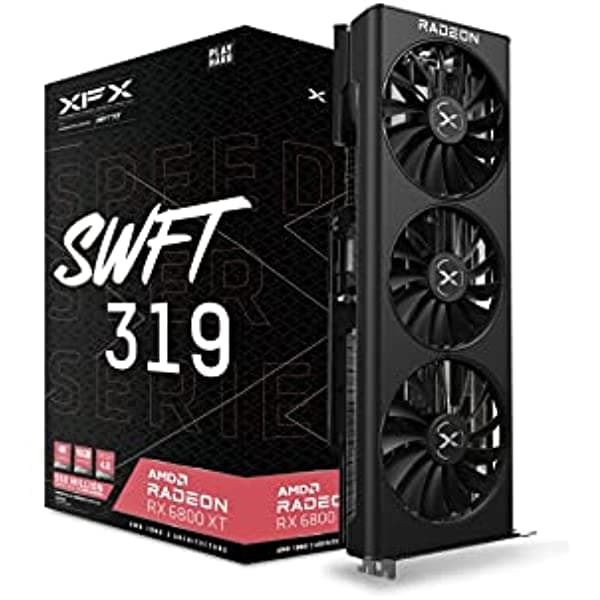 Xfx Speedster Swft 319 Amd Radeon Rx 6800 Xt Core - Tarjeta Gráfica Para Juegos Con 16 Gb Gddr6 Hdmi 3Xdp Amd Rdna 2 Rx-68Xtaqfd9
