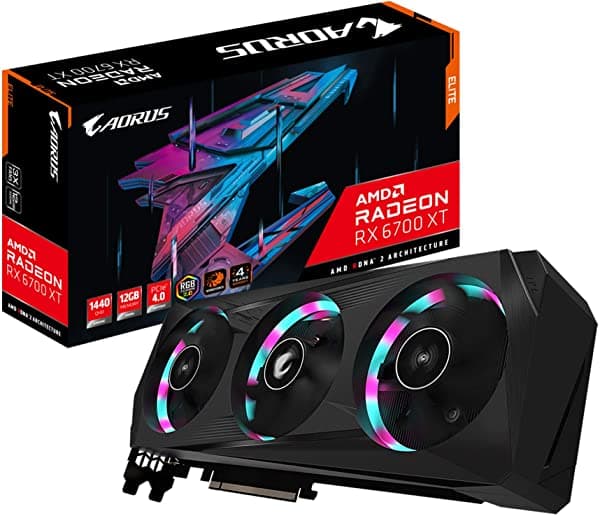 Gigabyte Tarjeta Gráfica Aorus Radeon Rx 6700 Xt Elite 12G Sistema De Refrigeración Windforce 3X 12Gb Gddr6 De 192 Bits Gv-R67Xtaorus E-12Gd
