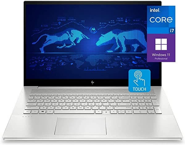Hp 2022 Envy 17T Laptop De Alto Rendimiento Pantalla Táctil Full Hd De 17.3 Pulgadas Procesador Intel Core I7-1165G7 De 11ª Generación 64 Gb De Ram Ssd De 1 Tb Wi-Fi 6 Teclado Retroiluminado Lector De Huellas Dactilares Windows 11 Pro