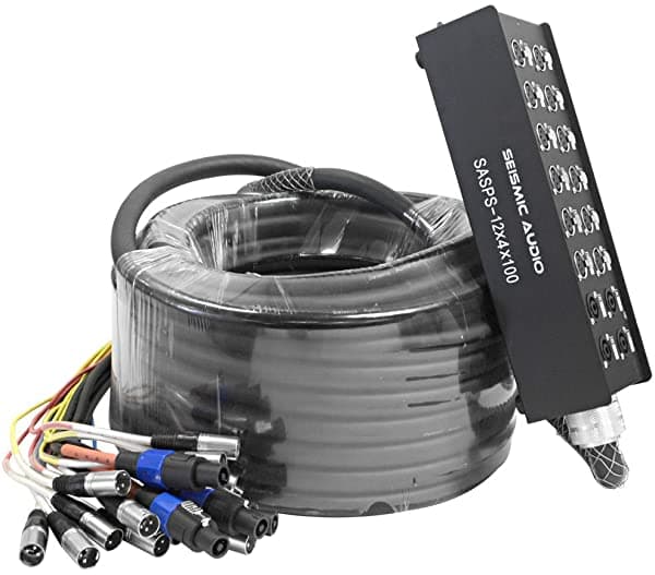 Seismic Audio - Sasps-12X4X100 - Cable De Serpiente Alimentado - Xlr De 12 Canales - Cable De Altavoz De 4 Canales - 100 Pies