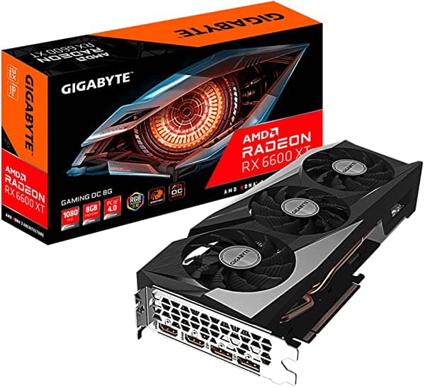 Gigabyte Tarjeta Gráfica Radeon Rx 6600 Xt Gaming Oc 8G Sistema De Refrigeración Windforce 3X 8 Gb 128 Bits Gddr6 Gv-R66Xtgaming Oc-8Gd