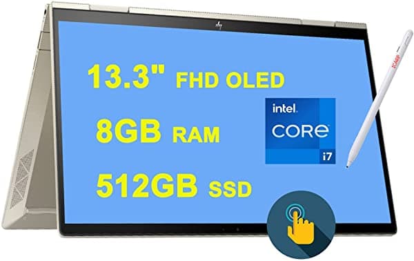 Hp Flagship Envy X360 13 2 En 1 Laptop 13.3" Fhd Oled Pantalla Táctil 11ª Generación Intel 4-Core I7-1165G7 8Gb Ram 512Gb Ssd Intel Iris Xe Graphic Backlit Fingerprint Thunderbolt Win10 + Pen HP ENVY x360