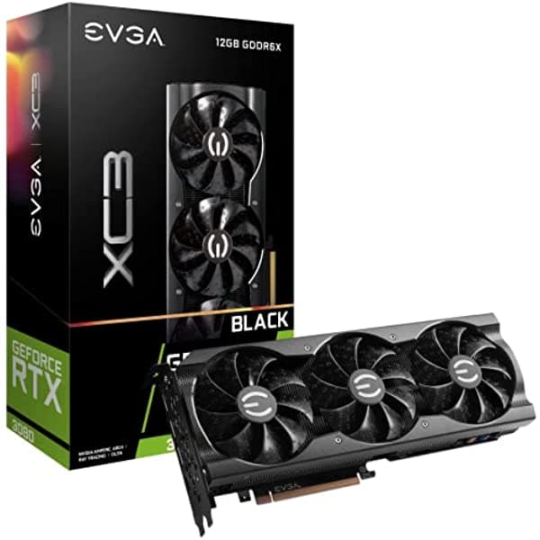 Evga Geforce Rtx 3080 12Gb Xc3 Black Gaming 12G-P5-4861-Kl 12Gb Gddr6X Icx3 Enfriamiento Argb Led Lhr