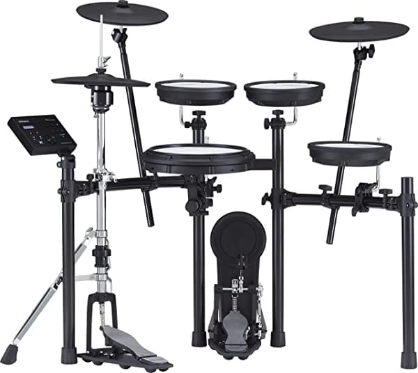 Roland TD-07KVX Kit de Bateria Electronica - Hi-Hat Flotante VH-10, Platillos Mejorados, Audio Bluetooth, MIDI, 40 Clases Gratis, Negro