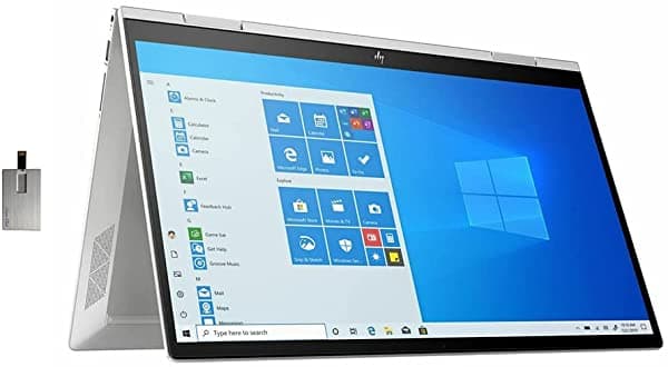 Computadora Portátil Hp Envy X360 2 En 1 Con Pantalla Táctil Fhd De 15.6 Pulgadas Intel Core I7-1165G7 32 Gb De Ram 1 Tb Pcie Ssd Teclado Retroiluminado Gráficos Iris Xe Audio B&O Windows 11 Plata Tarjeta Usb De 32 Gb HP ENVY X360 2-in-1