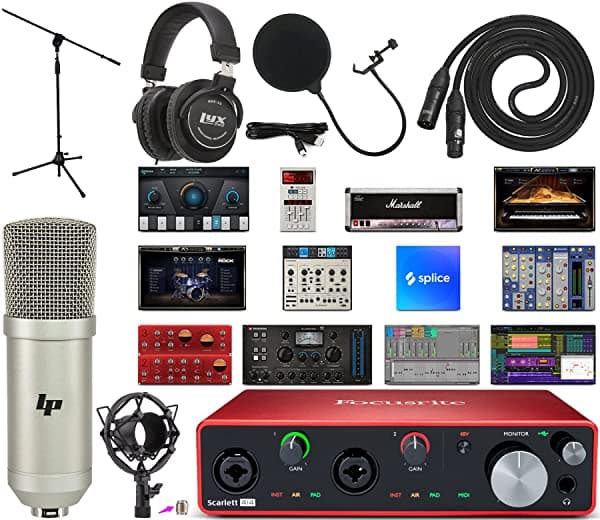 Focusrite Scarlett 4I4 4X4 Interfaz De Audio Usb Full Studio Bundle Con Kit De Software De Producción De Música Creativa