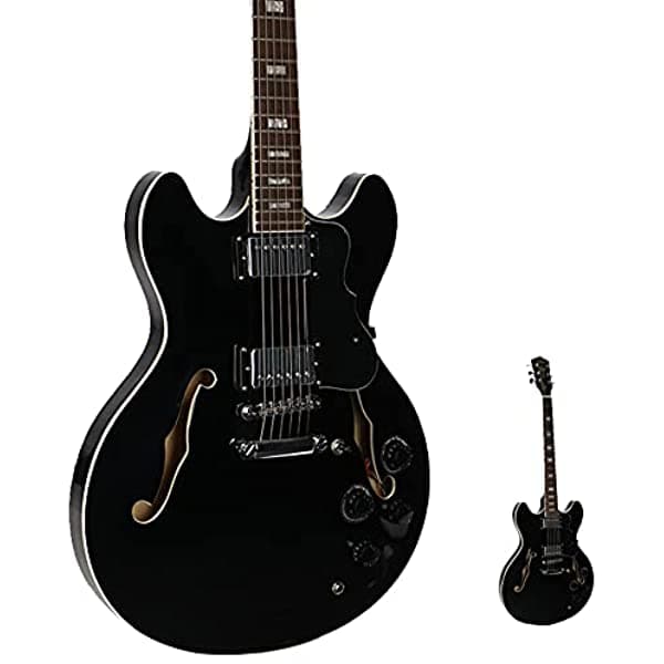 ZUWEI Guitarra Electrica de Cuerpo Semihueco 335 Incluye Amplificadores de Separacion Accion Baja