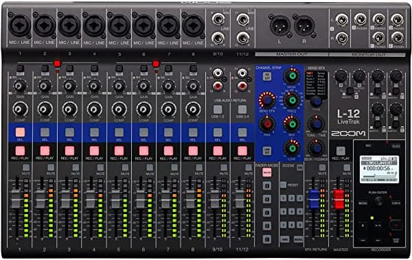 Zoom LiveTrak L-12 Mesa de Mezclas Digital (Renovada) Mixer profesional para grabación y sonido en vivo