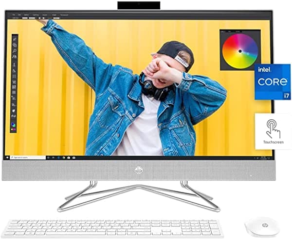 Hp Nuevo Pavilion - Escritorio Todo En Uno De 27 Pulgadas Pantalla Táctil Amd Ryzen 7 5700U 5 Puertos Usb Wifi 6 Bluetooth 6 Teclado Y Mouse Inalámbricos Windows 11 Home Blanco (Ssd De 1 Tb)