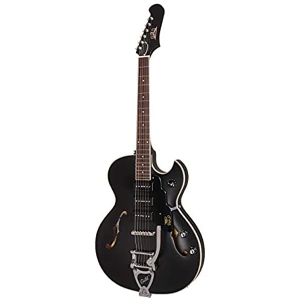 Guild Guitarras Starfire I Jet 90 - Guitarra Eléctrica De Cuerpo Semihueco Negro Satinado Corte Florentino Colección Newark St