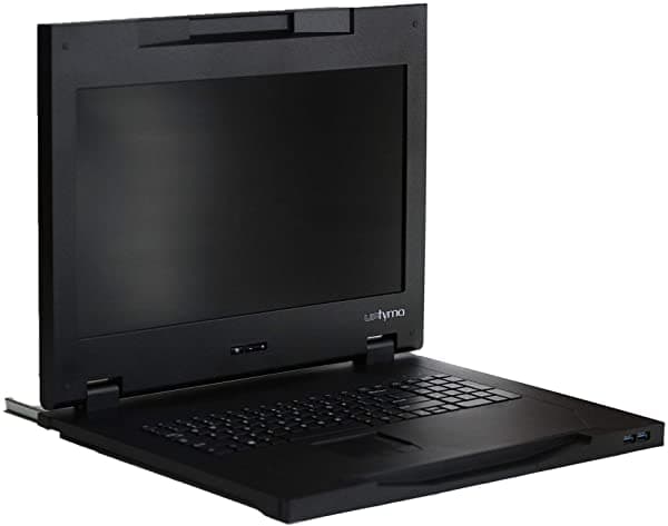 Uptyma UP100A 17.3 Full HD KVM Console - Monitor Rack 1U para Servidor - 1920 x 1080 Resolución y Puertos VGA & DisplayPort - Fabricado en USA