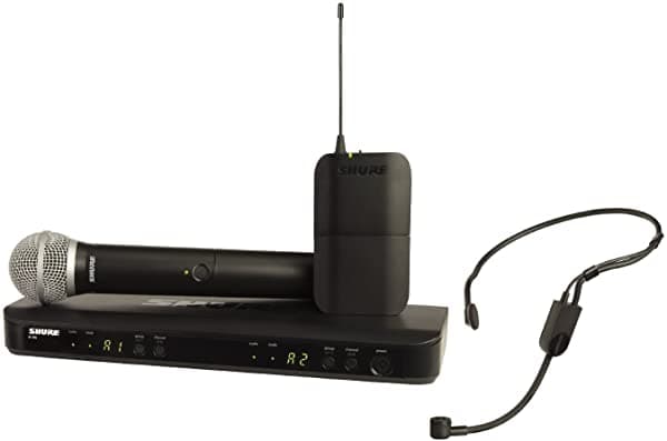 Shure Blx1288/P31 Sistema Combinado Inalámbrico Con Receptor Blx88 De Doble Canal Transmisor De Mano Blx2 Con Cápsula De Micrófono Voces Pg58 Bolsa Blx1 Y Micrófono De Condensador De Auriculares Pga31 - Banda H10 BLX1288/P31-H10