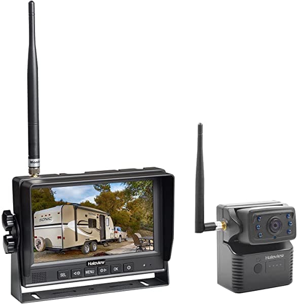 Haloview Handy 7 Cámara De Seguridad Inalámbrica Con Enganche De Visión Trasera Y Sistema De Monitor Para Rv/Remolque/Pickup