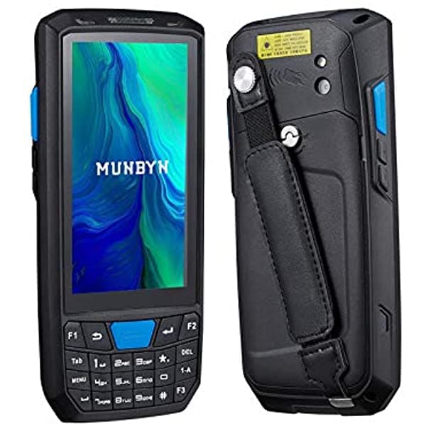 Munbyn - Escáner De Código De Barras Android 9.0 Munbyn Portátil Con Escáner Láser Honeywell 1D Soporte Inalámbrico Wi-Fi 4G Lte Para Entrega De Almacén Sistema De Gestión De Inventario Al Por Menor Ip66 Pda Resistente