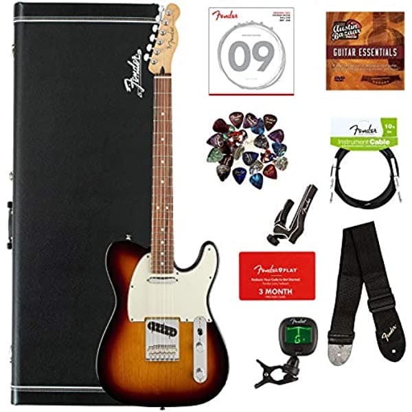 Fender - Set De Guitarra Fender Player Series Tele/Jaguar/Jazz Bundles Con Estuche Rígido 3 Colores Sunburst/Pau Ferro AUS-0145213500-COMBO-DLX