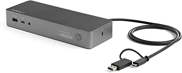 Startech.Com Base Usb-C Y Usb-A - Estación Híbrida Universal Para Portátil Con 100W De Alimentación - Monitor Dual 4K 60Hz Hdmi Y Displayport - 4X Usb 3.1 Gen 1 Hub Gbe - Windows Y Mac (Dk30C2Dpep)
