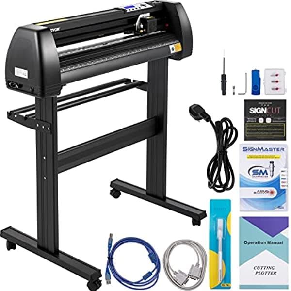 Vevor Máquina Cortadora De Vinilo 34 Pulgadas/34.252 In Impresora De Trazador Led Posicionamiento Manual Preciso Software Compatible Con Sistemas Mac Y Windows Fuerza Y Velocidad Ajustables Soporte De Suelo Para Hacer Etiquetas De Señales