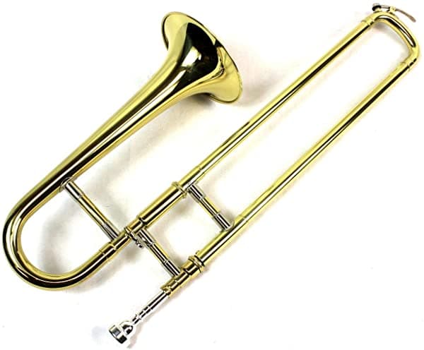 Moz Mini Trombón Con Estuche Y Boquilla Acabado Lacado Dorado Moz-GP-101