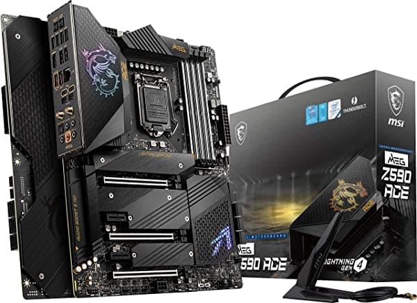 Msi Meg Z590 Ace - Placa Base Para Juegos (Atx Intel Core De 11ª/10ª Generación Enchufe Lga 1200 Sli/Cfx Ddr4 Pcie 4 M.2 Ranuras Usb 3.2 Gen 2 Wi-Fi 6E Luz Mística Rgb)